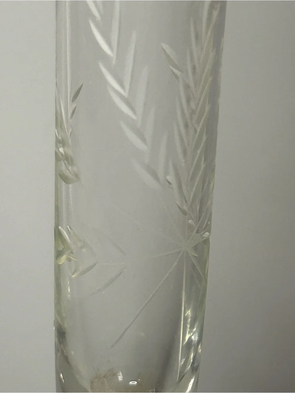 Vintage Web Pewter & Glass Flower Bud Vase Etched Wheat Ruffled Country‎ Cottage